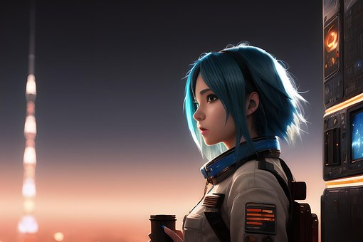 Ai Generiert, Astronaut, Raum, Mädchen