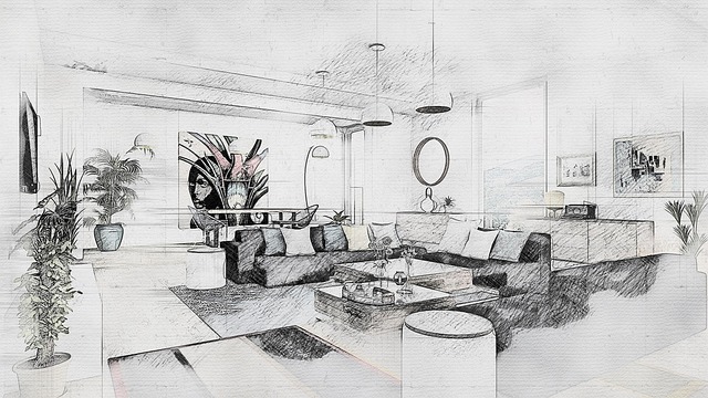 Free living room interior sofa illustration