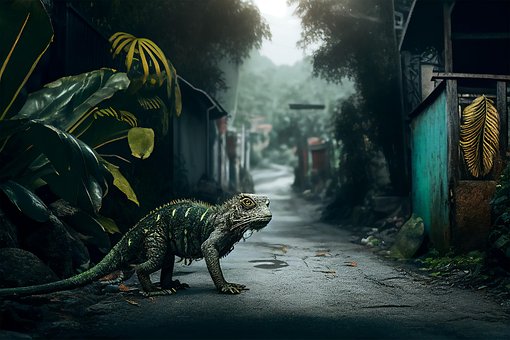 Free Ai-Generated Iguana illustration and picture