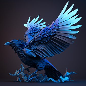 Vogel, Raaf, Natuur, Dier, 3D, Vliegend