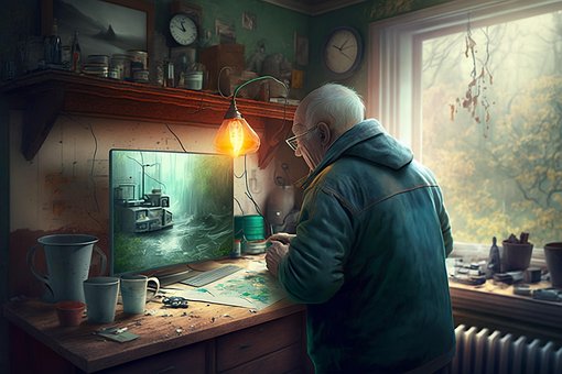 Ai Generado, Hombre, Casa, Inspiración