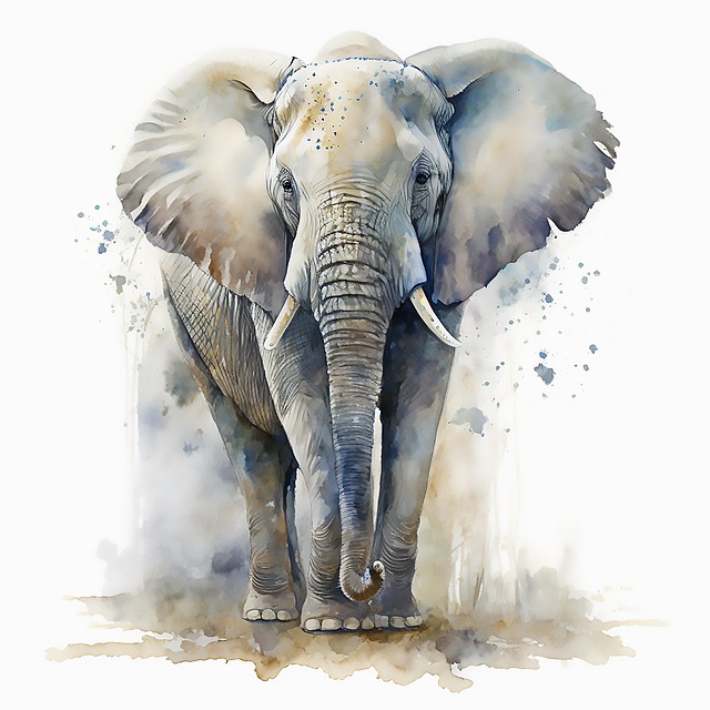 Free ai generated elephant pachyderm illustration