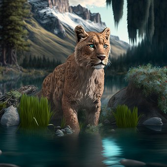 Free Ai Generated Lioness illustration and picture