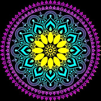 曼荼罗, 花, 图案, 设计, 丰富多彩的, 装饰性的