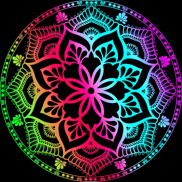 曼荼罗, 花, 自然, 丰富多彩的, 设计, 装饰性的
