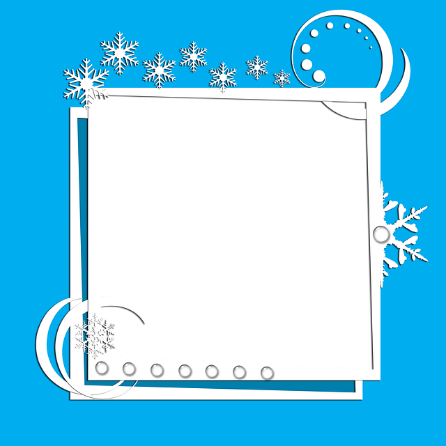 Free frame snowflake square illustration
