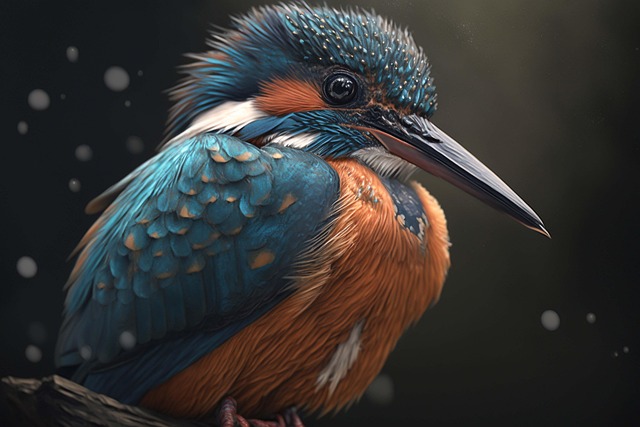 Free ai-generated bird kingfisher illustration