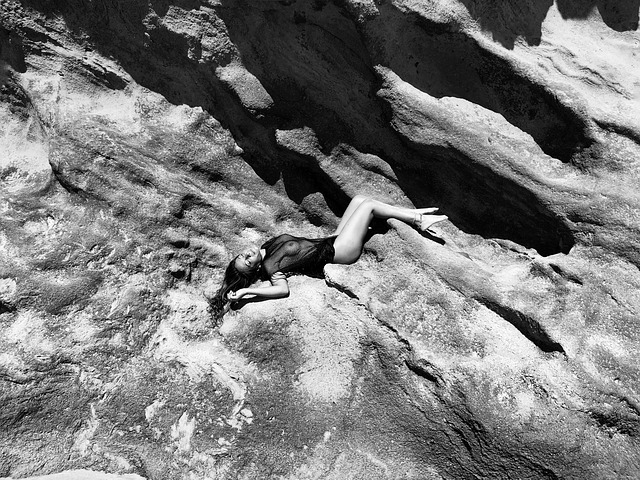 Mode, Mädchen, Frau, Mond, Natur, Felsen