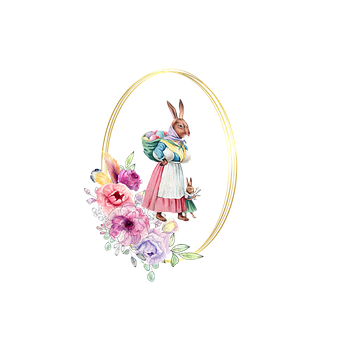 Hase, Blumen, Ostern, Ei, Osterei, Natur