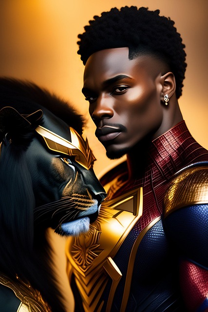 Free lion black spider man spiderman illustration