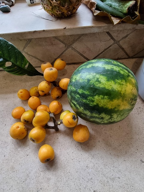 Vannmelon, Loquats, Frukt, Drinker