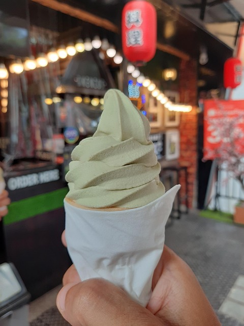 Eis, Eiscreme, Matcha-Eis, Eistüten