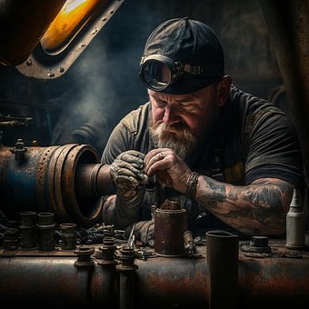 Ai Generiert, Mann, Arbeit, Handbuch