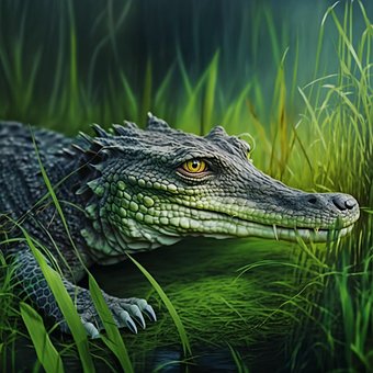 Free Ai Generated Alligator illustration and picture