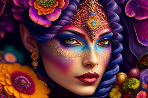 Bloemen, Vrouw, Portret, Fantasie