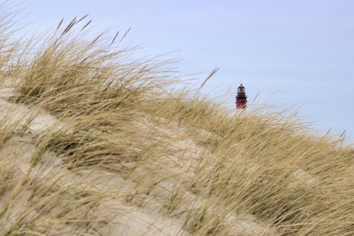 Farol, Dunas De Areia, Grama De Duna