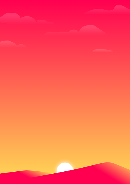 Free sky mountain sunset illustration