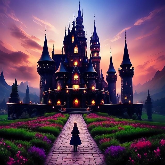 Free castle fortress fairy tale illustration