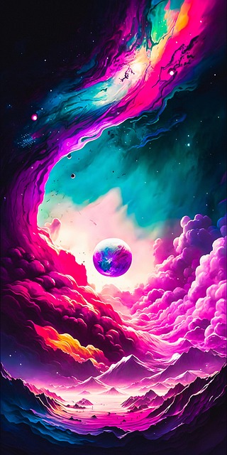 Free ai generated planets mountains illustration