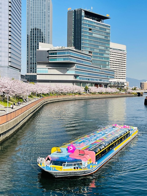 Osaka, Boot, Landschap, Stad