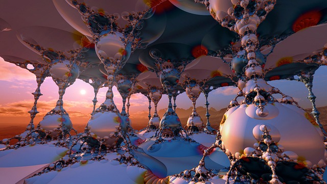 Free landscape building fractal illustration