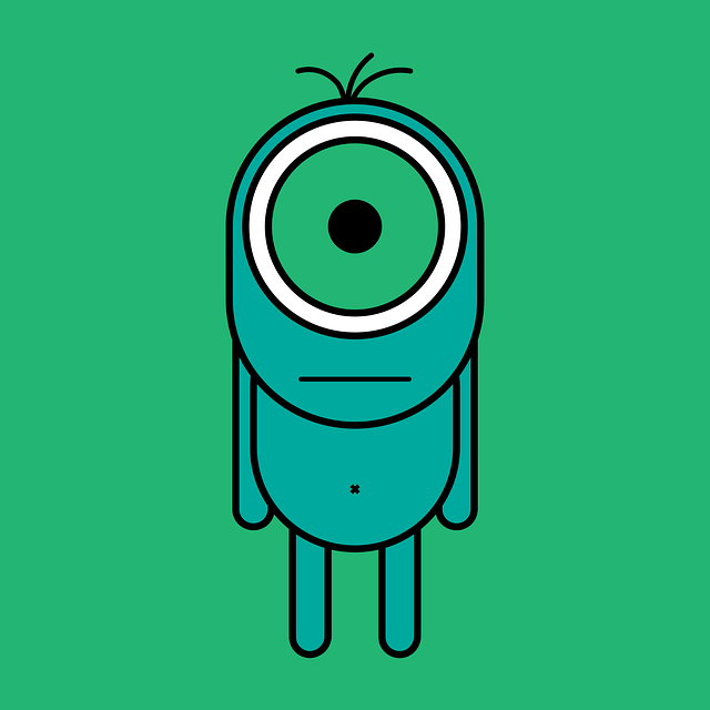 Free alien monster green vector