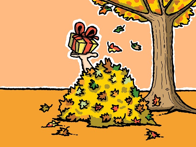 Free present leaves fall illustration