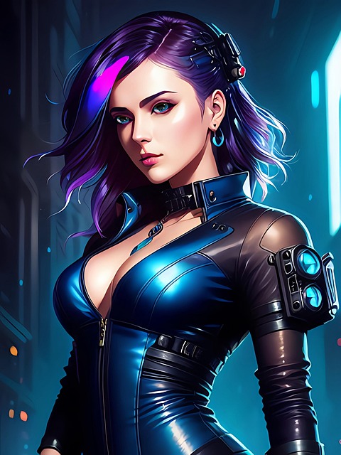 Ia Generada, Mujer, Ciberpunk, Urbana