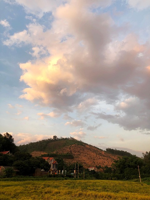 Nubes, Paisaje, Montaña, Campo, Árbol