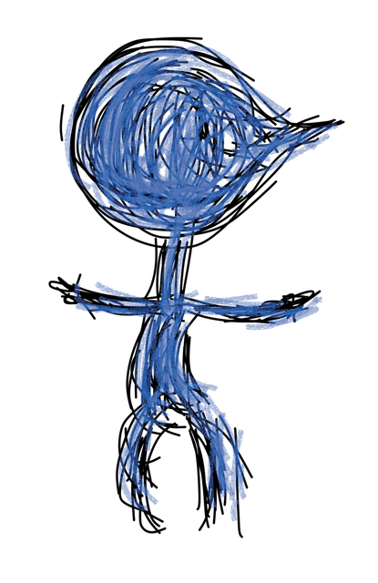 Free Man Blue illustration and picture