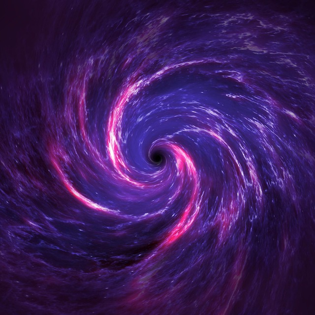 Free space black hole nebula illustration