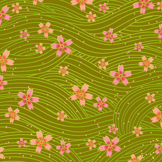 Free flowers washi floral background illustration