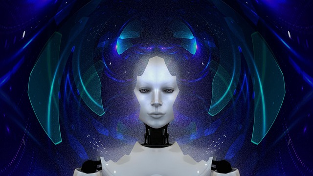 Free futuristic artificial intelligence robot illustration