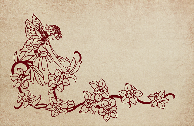 Free elf fairy flowers illustration