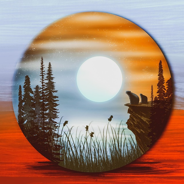 Free bears sea cliff illustration