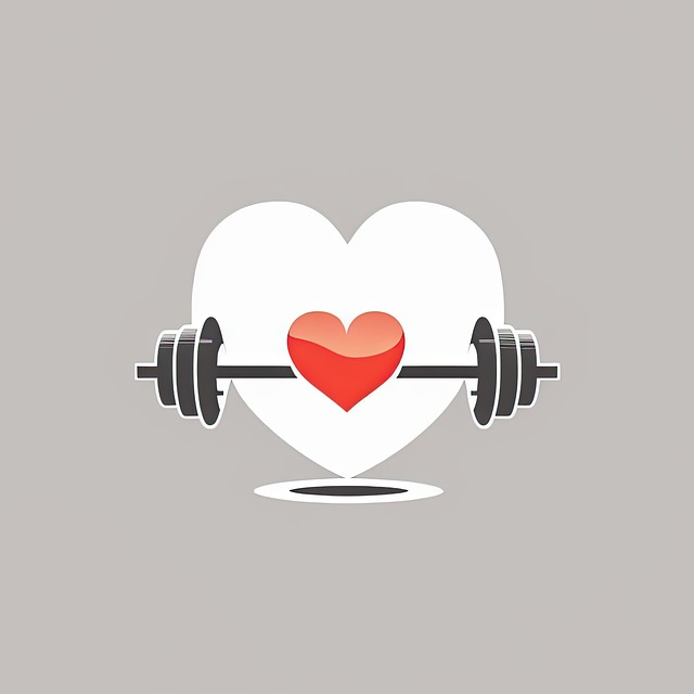 Download free HD stock image of Heart Barbell Free heart barbell workout illustration