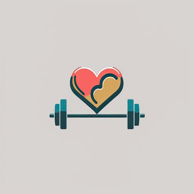 Download free HD stock image of Heart Barbell Free heart barbell workout illustration