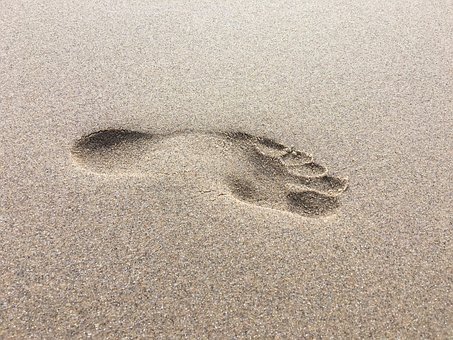 Voet In Het Zand, Zand, Voetafdruk