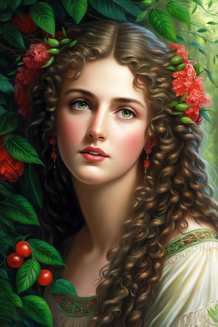 Free ai generated woman garden illustration
