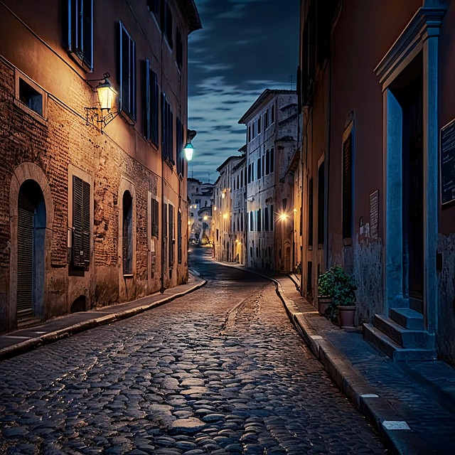 Free ai generated alley night illustration