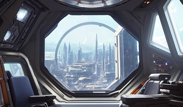Free spaceship space station planet illustration
