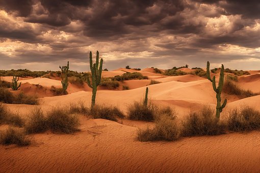 Deserto, Areia, Panorama, Céu, Natureza