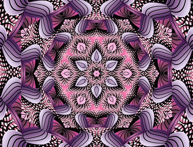 Free rosette mandala kaleidoscope illustration