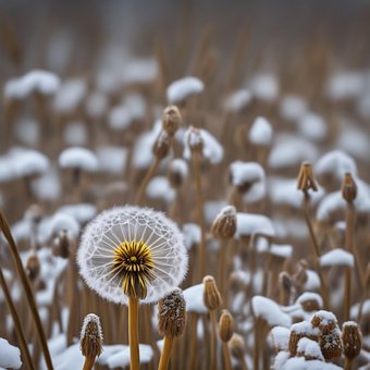 Free Snow Dandelions illustration and picture