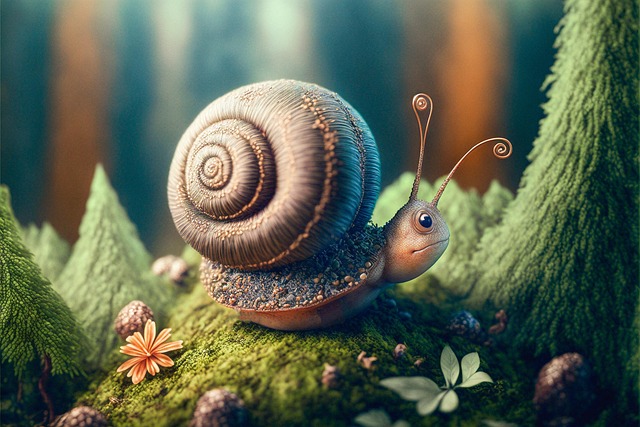 Download free HD stock image of Ai Generated Snail Free ai generated snail mollusk illustration