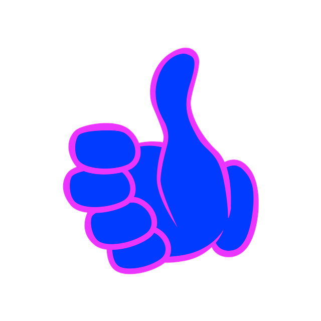 Free thumbs up blue approve illustration