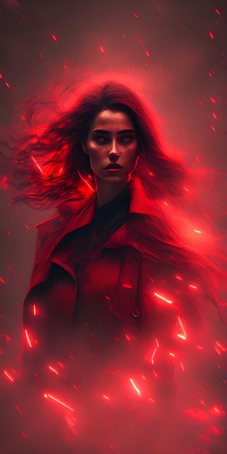 Free beautiful woman foggy backgound illustration