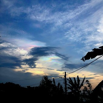 Nubes, Tarde, Sol, Puesta De Sol