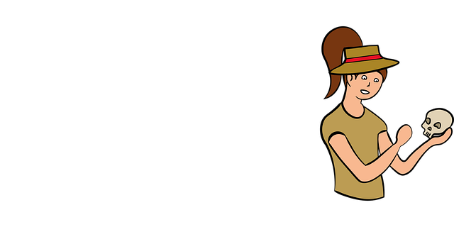 Free archaeologist bones discovery illustration