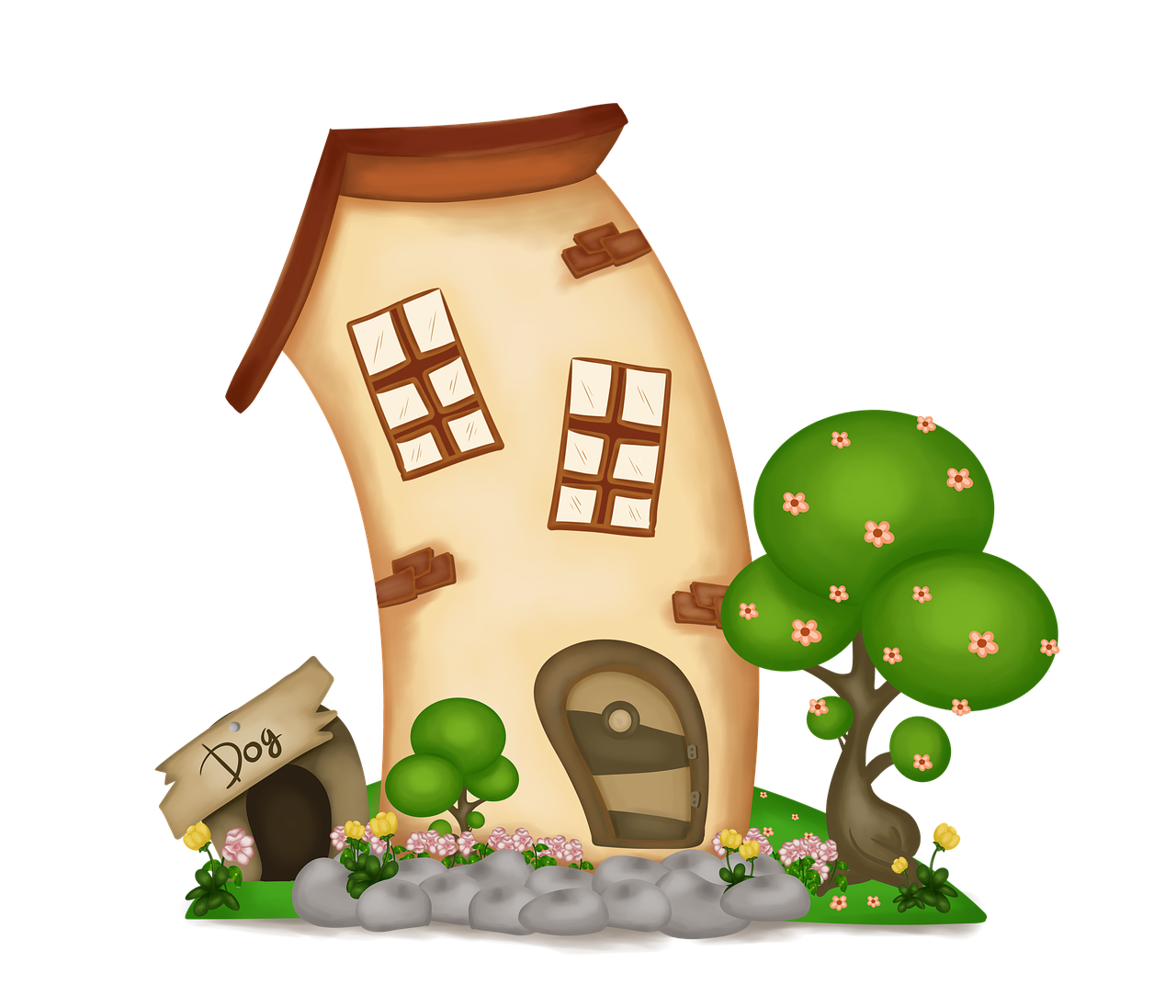 Download House Green House Tree Royalty Free Stock Illustration 